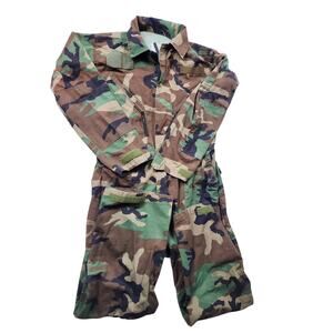 Military Mechanics Woodland Print Camo Cold Weather Coveralls Medium Jumpsuit